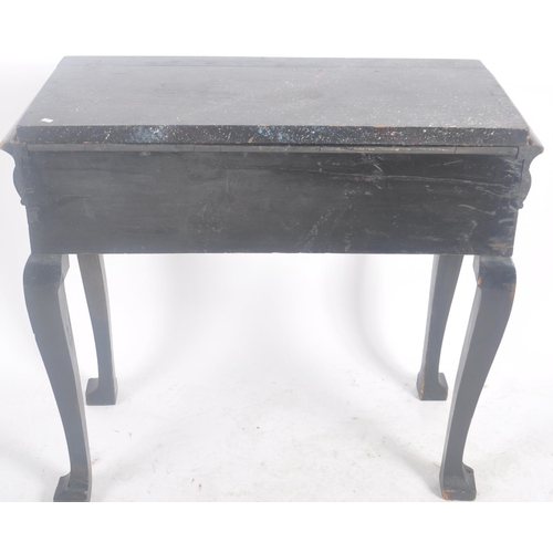 43 - An 18th Century George III ebonised painted side table hall table console table. Faux marble top wit... 