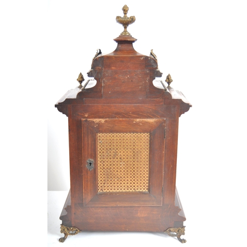 432 - A late 19th Century walnut and mahogany bracket clock. 8 day sprung movement striking on two coiled ... 