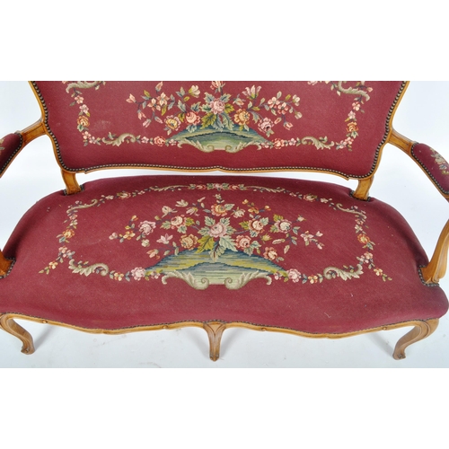 433 - A 19th Century Swedish three pieces walnut framed salon suite comprising of a two seater canape / so... 