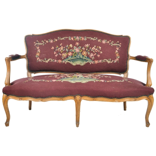 433 - A 19th Century Swedish three pieces walnut framed salon suite comprising of a two seater canape / so... 