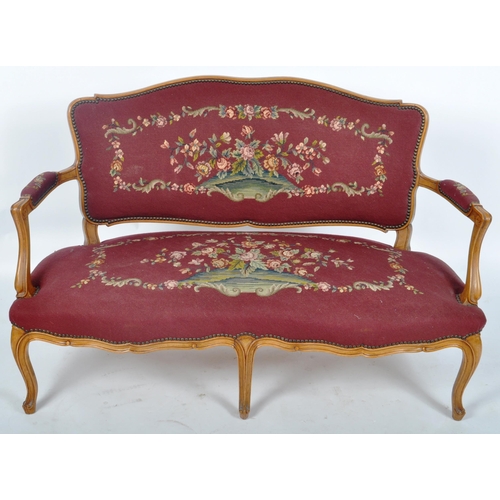 433 - A 19th Century Swedish three pieces walnut framed salon suite comprising of a two seater canape / so... 