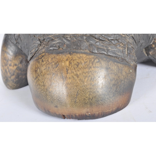 44 - Natural History & Taxidermy - An early 20th Century Indian Rhino Rhinoceros foot lamp base. Horn / b... 