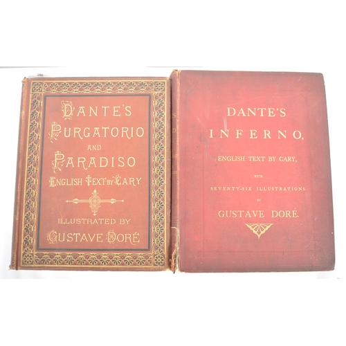 442 - The Vision of Purgatory and Paradise & Dante's Inferno, both books translated by the Rev. Henry Fran... 