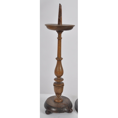 444 - A early 20th century ecclesiastical barley twist candlestick. Of large proportions, on a barley twis... 