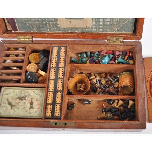 463 - A 19th Century Victorian mahogany cased games compendium box in the manner of Jacques of London. Ins... 