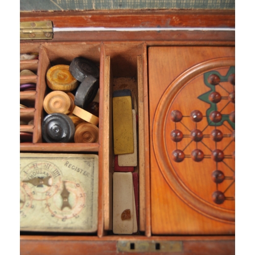 463 - A 19th Century Victorian mahogany cased games compendium box in the manner of Jacques of London. Ins... 