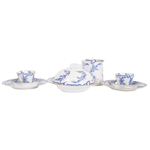 466 - A 19th Century Copeland blue & white porcelain afternoon tea service. Comprises two cups with saucer... 