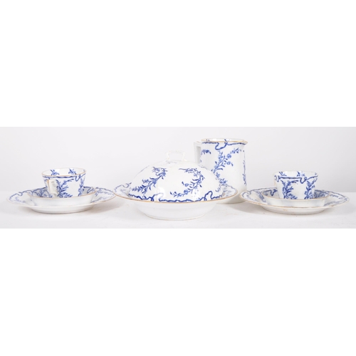 466 - A 19th Century Copeland blue & white porcelain afternoon tea service. Comprises two cups with saucer... 