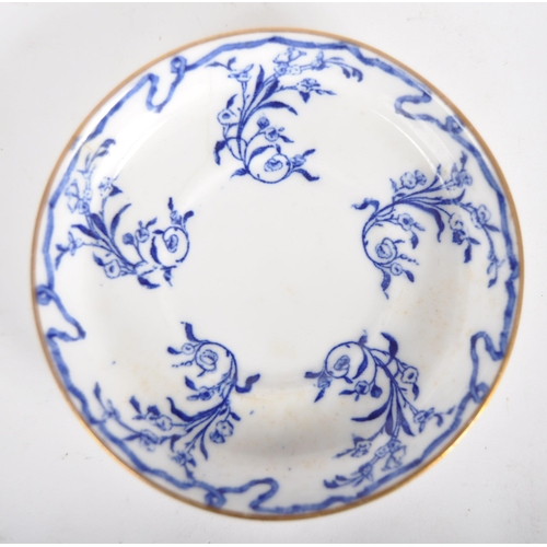 466 - A 19th Century Copeland blue & white porcelain afternoon tea service. Comprises two cups with saucer... 