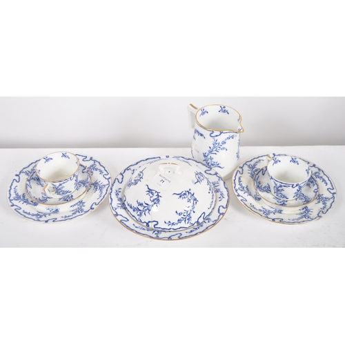 466 - A 19th Century Copeland blue & white porcelain afternoon tea service. Comprises two cups with saucer... 