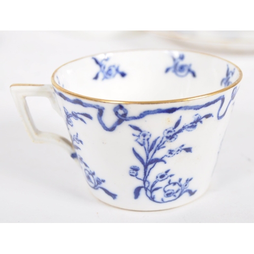 466 - A 19th Century Copeland blue & white porcelain afternoon tea service. Comprises two cups with saucer... 