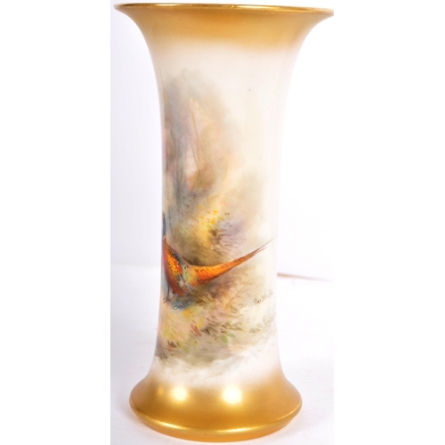 5 - A Royal Worcester hand painted porcelain game bird series cabinet vase by James Stinton model 923,. ... 