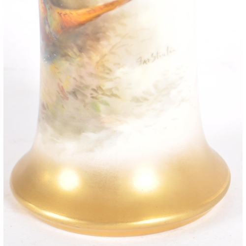 5 - A Royal Worcester hand painted porcelain game bird series cabinet vase by James Stinton model 923,. ... 