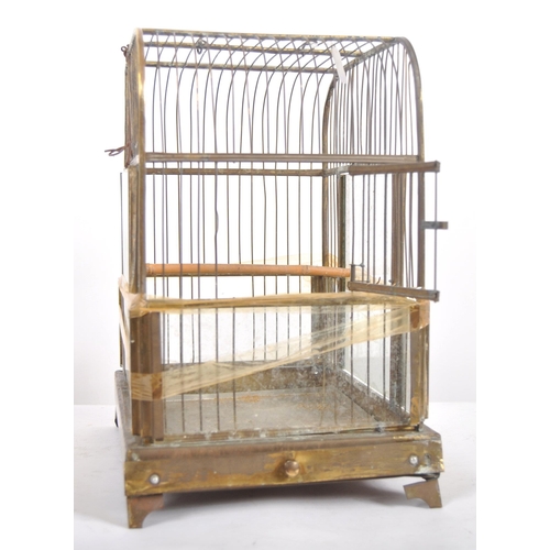 504 - A 19th Century Victorian birdcage. Typical form with wire cage and set with star engraved glass pane... 