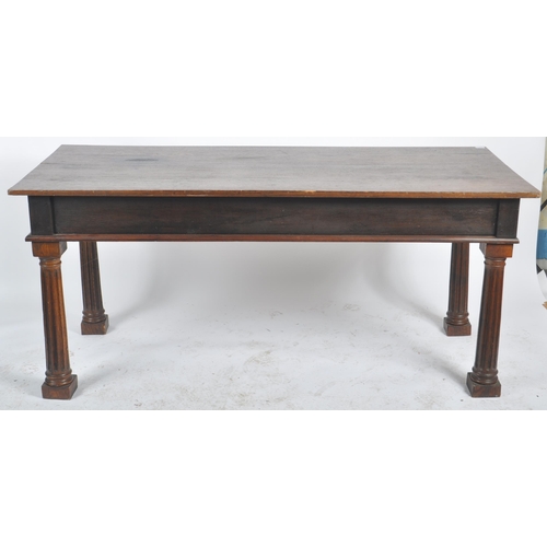 53 - A 19th Century Victorian oak dining table / refectory table. Large rectangular table top all being r... 