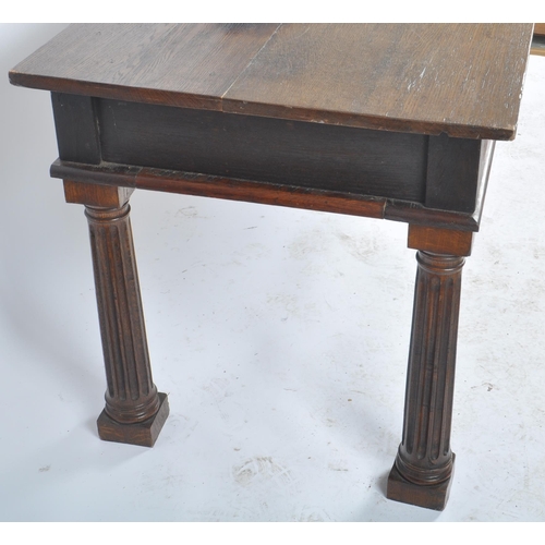 53 - A 19th Century Victorian oak dining table / refectory table. Large rectangular table top all being r... 