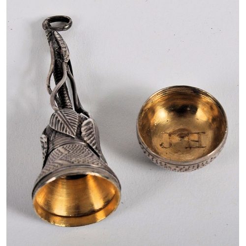 530 - An engine turned pear shaped pomander. Probably German, a silver engine turned pear shaped pomander.... 