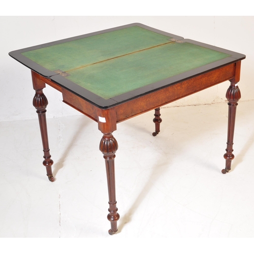 542 - A 19th century Victorian aesthetic movement card table / games table in ebony and amboyna wood. Roun... 