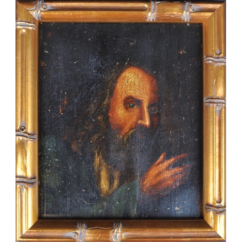 571 - An 18th Century Italian school oil on board portrait painting study depicting a religious figure / e... 