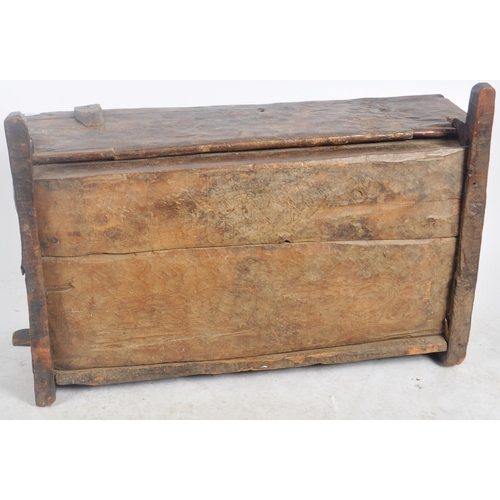 6 - An 18th Century Central Afghanistan Afghan dowry chest marriage chest trunk storage box. Rustic form... 