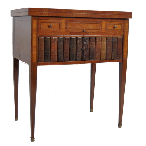 601 - A 19th Century satinwood writing table desk having a fold over top with series of drawers above a si... 