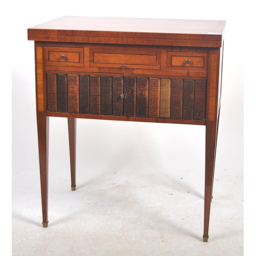 601 - A 19th Century satinwood writing table desk having a fold over top with series of drawers above a si... 