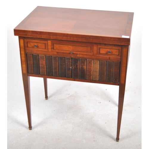 601 - A 19th Century satinwood writing table desk having a fold over top with series of drawers above a si... 