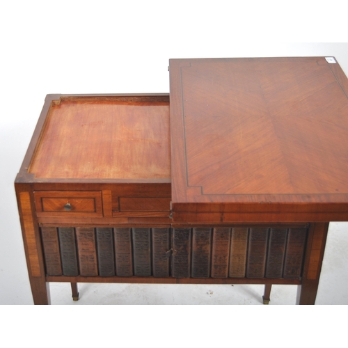 601 - A 19th Century satinwood writing table desk having a fold over top with series of drawers above a si... 