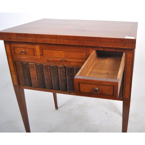 601 - A 19th Century satinwood writing table desk having a fold over top with series of drawers above a si... 