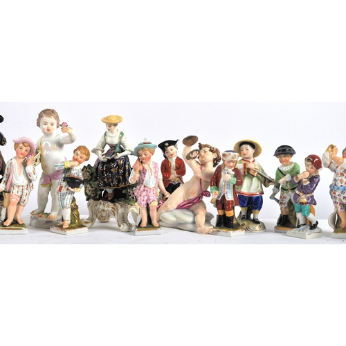 605 - A large collection of 19th century Victorian and later porcelain and bisque figurines to include Sit... 