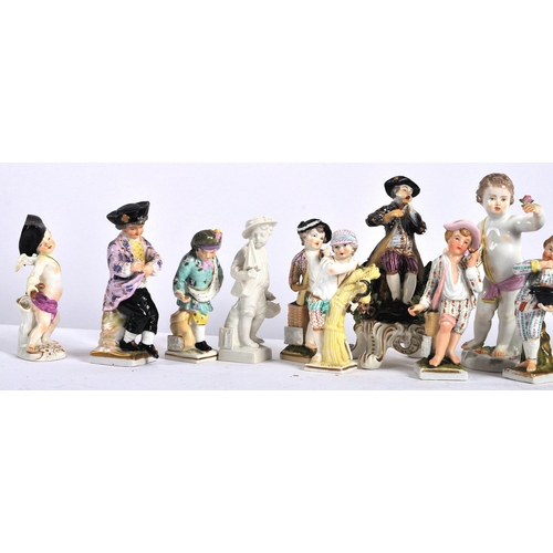 605 - A large collection of 19th century Victorian and later porcelain and bisque figurines to include Sit... 