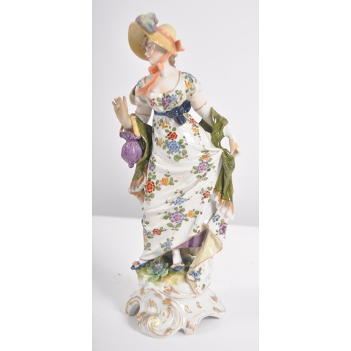 608 - A collection of 10 x 19th century Victorian and later porcelain figurines to include Sitzendorf, and... 