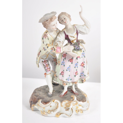 608 - A collection of 10 x 19th century Victorian and later porcelain figurines to include Sitzendorf, and... 