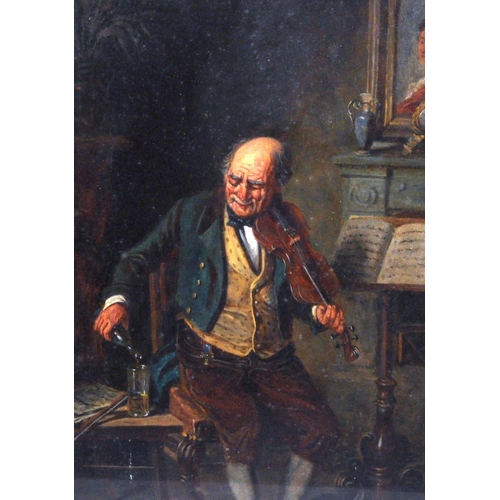 646 - A 19th Century oil on board portrait painting study in the manner of Hermann Kern. Depicts an elderl... 