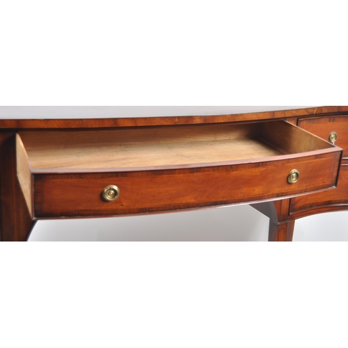 652 - A large 19th Century George III eight leg sideboard serving table. Serpentine fronted with single dr... 