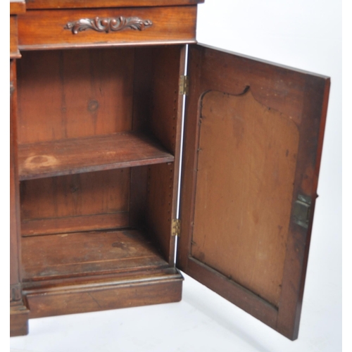 658 - A 19th Century Regency mahogany breakfront sideboard credenza cabinet having a brass gallery top wit... 