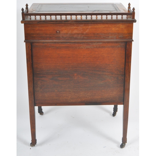 66 - A 19th Century Victorian rosewood and marquetry inlaid davenport desk in the manner of Edward & Robe... 