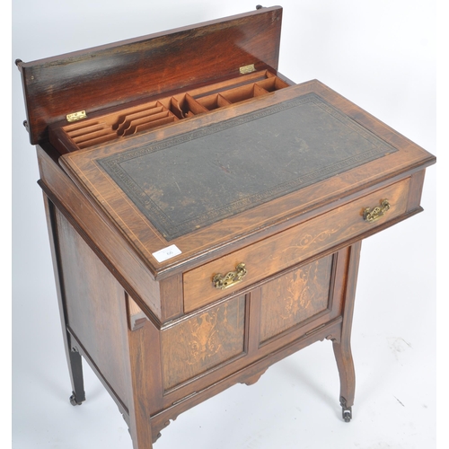 66 - A 19th Century Victorian rosewood and marquetry inlaid davenport desk in the manner of Edward & Robe... 