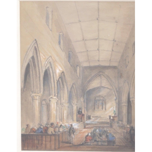 680 - William James Muller (1812-1845) - A 19th Century watercolour on paper painting depicting a Church i... 