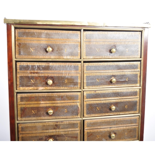 81 - An early 20th Century French Empire barristers / lawyers bookcase cabinet having a white marble top ... 