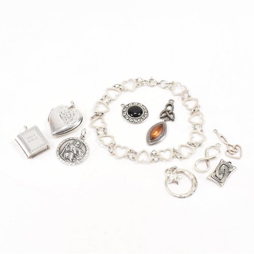 An assorted collection of silver jewellery to include Georg Jensen