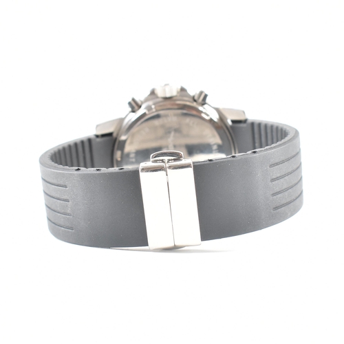442 - An Yves Bertelin stainless steel white stone set wristwatch. The watch having a circular black dial ... 