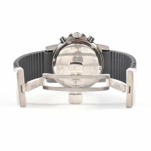 442 - An Yves Bertelin stainless steel white stone set wristwatch. The watch having a circular black dial ... 