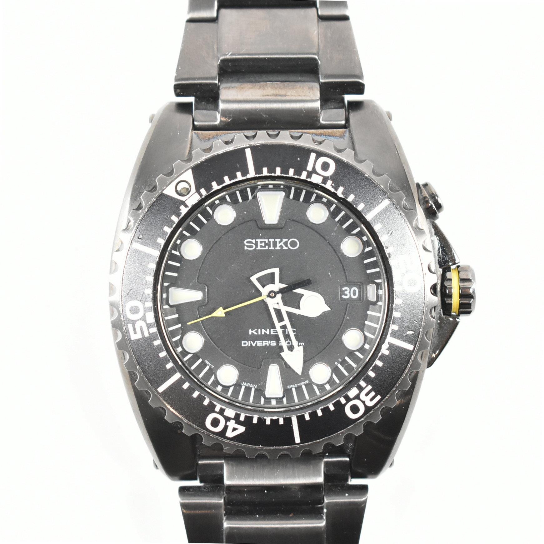 A Seiko Kinetic scuba diver s stainless steel wrist watch. The