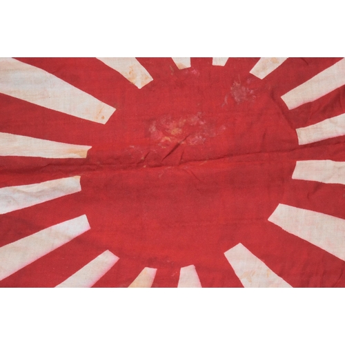 124 - A WWII Second World War interest Imperial Japanese Army ' Rising Sun ' flag. White, with central red... 