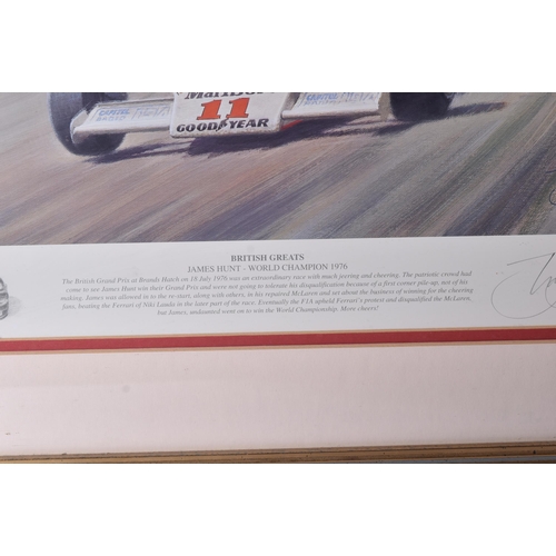 167 - Formula One / Racing - Tony Smith - British Greats (James Hunt) - Limited Edition signed print No 38... 