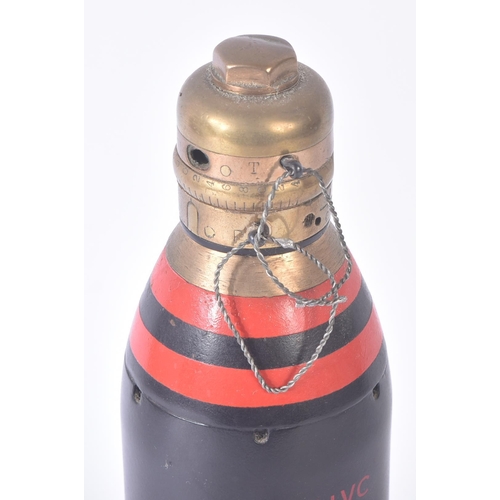 21 - A Boer War era 1901 dated British 15 Pounder (inert) shrapnel shell. The shell with a copper driving... 