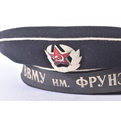 214 - A vintage Russian Soviet Naval visorless cap / beskozirka attributed to the Leningrad Higher Naval A... 