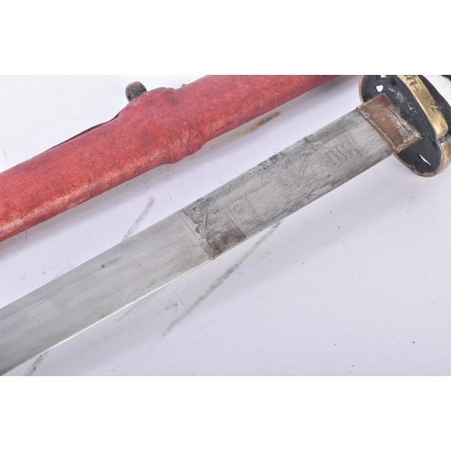 219 - A mid 20th Century Chinese Nationalist Katana / Japanese Samurai sword. Brass capped pommel, white p... 