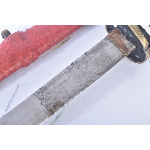 219 - A mid 20th Century Chinese Nationalist Katana / Japanese Samurai sword. Brass capped pommel, white p... 